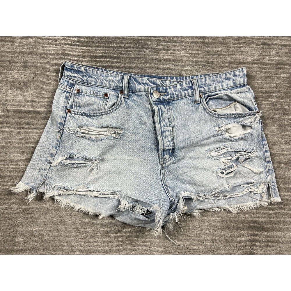 Aeropostale Shorts Womens 12 Blue Destroyed Mom Short Cut Off‎ Denim